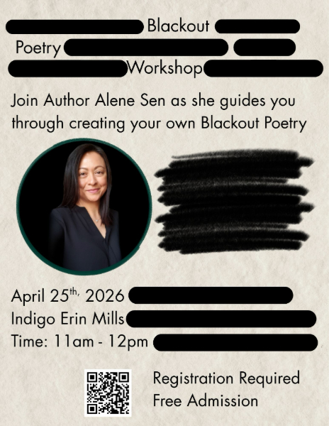 Indigo Erin Mills Blackout Poetry Event